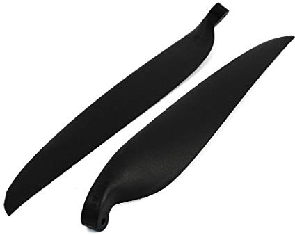 Lon0167 New 2Pcs 16.5 Featured x 10 Black Reliable Efficacy Plastic Folding Propeller Vane for RC Powered Glider(id:941 94 54 db4)