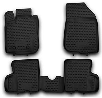 Set TPE Black Rubber Car Floor Mats VD434 All Weather Odorless Car Floor Mat Liners 5-piece Set Car Accessories Compatible With Dacia Duster 4WD 2011 2012 2013 2014 2015