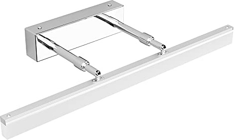 Klighten Lámpara LED de Espejo 12W 780LM Lámpara de espejo Aplique Blanco Frio 6000K Luz natural para Espejo Muebles de Maquillaje Aparato Montado en la Pared, Cromo, 50CM