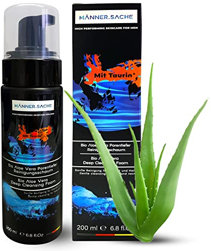 MännerSache Porenreiniger & Reinigungsschaum Gesicht mit Aloe Vera & Taurin Made in Germany. Gesichtsreinigung, Anti Pickel Face Wash, Gesichtspflege Männer