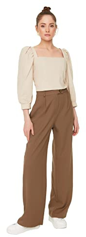 TRENDYOL Damen Braune Geräumige Hose Pants, Braun, 34 EU