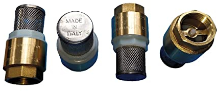 FORAS Fußventil 1“ 25 mm, made in Italy by YORK, Messing Rückschlagventil, Saugkorb, Bodenventil