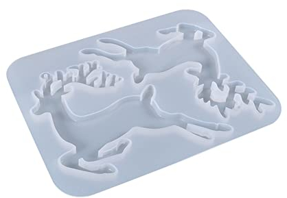 Molde de Navidad de Silicona, DIY Fun Rennes Moldes Resina Epoxy Moldeo Ciervo Navidad de Silicona Molde de Silicona de Forma de Ciervo para Decoración de Fiesta de Navidad Regalo de bricolaje hecho