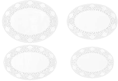 Hypafol Tortenspitzen SET | Spitzendeckchen für Kuchen, Torte, Snacks | Plattenunterlage aus 100% Papier | Ideal für Gastronomie, Hochzeiten, Geburtstagsfeiern oder Catering (Oval)