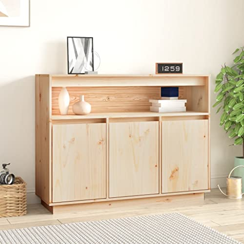 PuradaySideboard & Kommode Mit Schubladen für Wohn- und Schlafzimmer, Vintage Stil, Kiefer, 104,5x34x80 cm