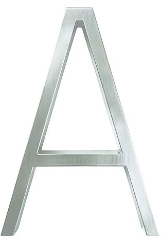 HASWARE Schwebendes Hausnummernschild, 12 cm, modernes Hausnummernschild, Hausnummer, Hausnummer, Hausnummer, Hausnummern (Silber, A)