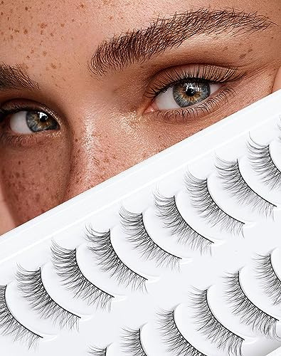 Wispy Wimpern, die aussehen wie Extensions Natürlicher Katzenaugen-Falschwimpern-Volumen Wiederverwendbare Falschwimpern Natürlicher Look 11 mm 10 Paare D8