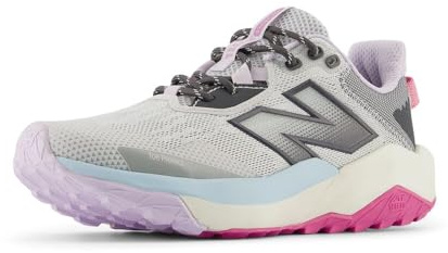 New Balance Women's DynaSoft Nitrel V6 Trail Running Shoe, Grey Matter/Magnet/Real Pink, 9 M