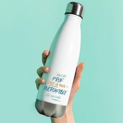 CADEAUX.COM - Gourde Prof Le Plus... - Cadeau Personnalisable - Gourde Isotherme Personnalisée - 500ml - Bouteille Thermos avec Message - Idée Cadeau Original - Cadeau Homme