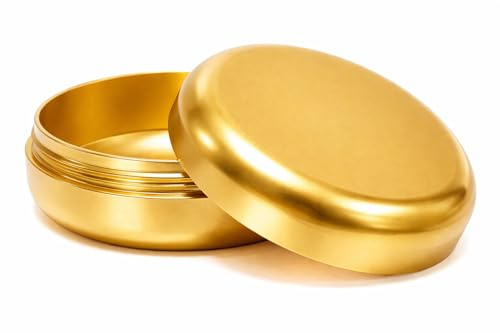 OVADA Metall Dose für Kräuter, Pillen und Gewürze | Geruchsdicht u. Wasserdicht | Aluminium Metall | Premium Stash Transportbox | Hochwertige Tube Box Aufbewahrung | Clean Design (Gold, 55x23mm)