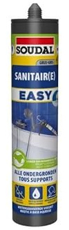 Sanitär easy Soudal Dichtstoff für Sanitärfugen, Kartusche 290 ml, Grau