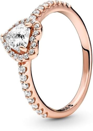 TOFBS Elevated Heart Ringe 925 Sterling Silber Cubic Zirconia Ring Statement Freundschaftsringe Promise Rings Verlobungsring Eheringe Schmuck Geschenk Für Damen Frauen