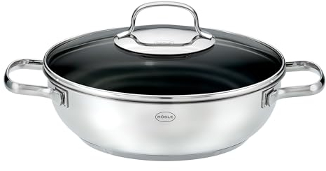 RÖSLE ELEGANCE Teglia ProPlex, antiaderente, elegante ed efficiente - Ø 24 cm, resistente al calore fino a 260 °C, rivestimento antiaderente ProPlex, argento, acciaio inox 18/10