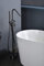 IMEX - Grifo de Bañera Independiente | Monomando Bañera Exenta Efecto Cascada | Grifo Bañera Suelo con Alcachofa y Flexo | Serie Córcega | Color Black Gun Metal