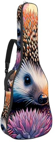 Gitarrentasche Wasserdicht Gigbag für 40/41/42 Zoll Akustikgitarre mit Zubehörfach Schutzschicht Vintage Alpaka Muster, Mehrfarbig Nr. 06, 42.9x16.9x4.7 in, Gitarrentasche