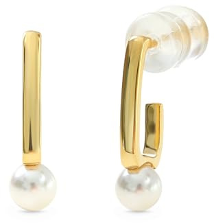Made by Nami Ohrringe Gold mit Süßwasserperlen aus 925 Sterling Silber Geschenke für Frauen Wasserfester Schmuck