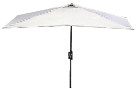 AMYSTY Sonnenschirm Marktschirm Gartenschirm Halber Terrassenschirm Im Freien Marktschirm Wand Rechteckiger Schirm Ohne Sockel Terrassenschirm Sonnenschirme im Freien(White)