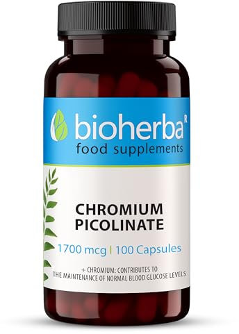 Chromium Picolinate 1700 mcg – 100 Capsules | Blood Glucose and Macronutrient Metabolism Support by BIOHERBA