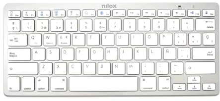 DOKI Nilox NXKB01S universellt Bluetooth-tangentbord QWERTY spanskt kompatibelt med Windows, Android, iOS, silver