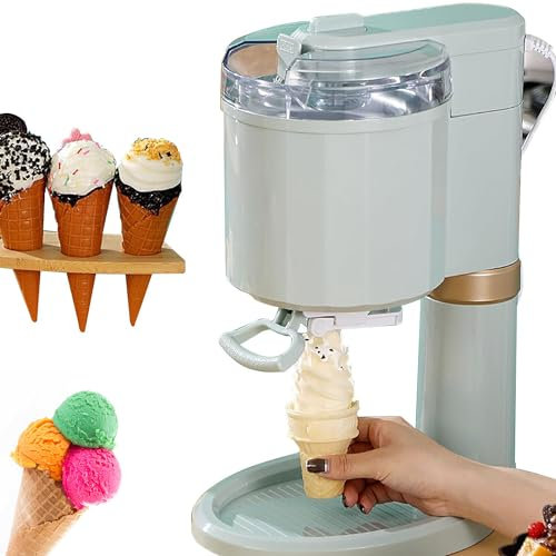 Household Ice Cream Machine, Homemade Small Cone Machine, 1000ML Ice Cream Machine, Removable and Easy To Clean, Fruit Dessert Ice Cream Maker, for Home,Bar,Cafe Ice Cream Machine