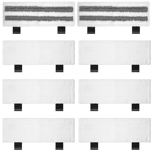 Kssvzz 8 Stück Mikrofaser Tuchset Kompatibel mit Kärcher Dampfreiniger SC 2, SC 3, SC 4, SC 5 Bodendüse, Waschbar Bodentücher Ersatzteile für Alle Böden (6 Bodentücher + 2 Schleif tücher)