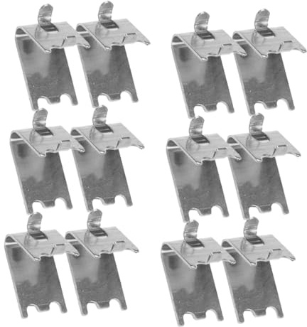 jojofuny 12pcs Stainless Steel Mesh Shelf Clips Freezer Refrigerator Shelf Support Clips for Refrigerator Organizer