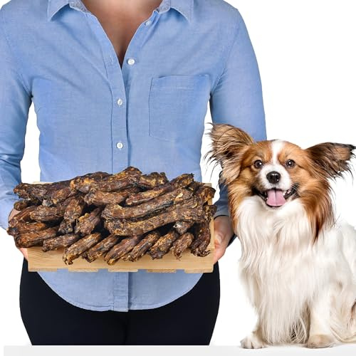 Anka hals för hundar 1 kg (ca 25–30 stycken) | torkat tuggsnack | 100 % naturligt och utan tillsatser | Kvalitetsprodukt från Tyskland