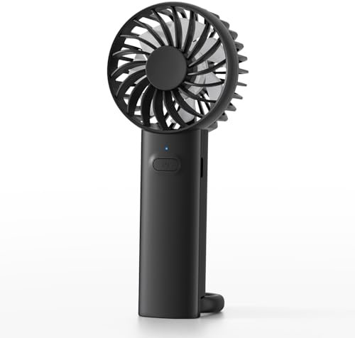 Jonwall Ventilatore Portatile Ventilatore USB Ricaricabile con 3 Velocità Mini Ventilatore Personale a Batteria Ventilatore da Tavolo Elettrico Ventilatore Silenzioso per casa Ufficio Viaggio (Nero)