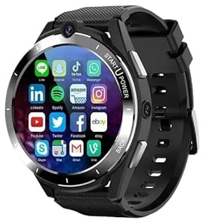 Z40 Montre intelligente 4G NET 128 Go de mémoire WIFI GPS Android 11 double puce double caméra 8 MP Batterie 4300 mAh Carte SIM pour homme (noir, RAM6G ROM 128 Go)