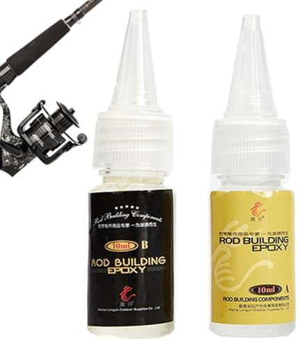 2 pcs de réparation de canne à pêche colle, 10 ml tige pêche transparente colle époxy, réparation bricolage pour le radeau, cassette, anneau guidage