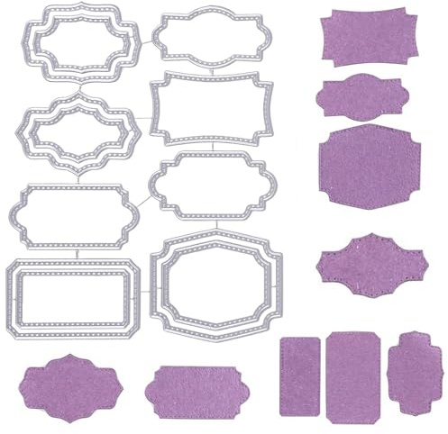 Juego de plantillas de troquelado, 8 piezas, máquina de troquelado, rectangular, marco de etiquetas, para hacer tarjetas de felicitación, álbumes de fotos