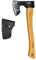 Xforst Axt, Wikinger, Survivor Beil aus geschmiedetem Karbonstahl | Handbeil mit Hickory Holzstiel und Schneidenschutz aus echtem Leder | 38 cm Länge, 0,75 kg Gewicht | Modell X-HX6