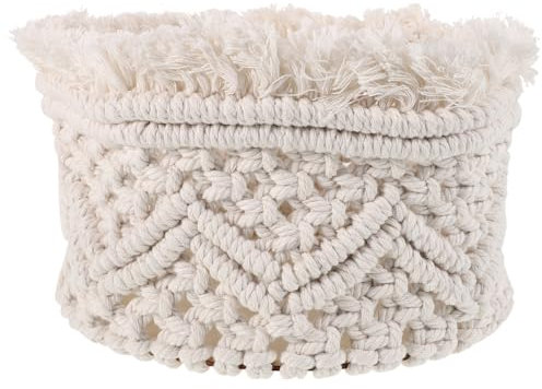 Luxshiny Cestino Portaoggetti in Corda Di Cotone Naturale Cesto Tessuto Per Organizzare Accessori Contenitori Per Camere Da Letto Bagni Soggiorni