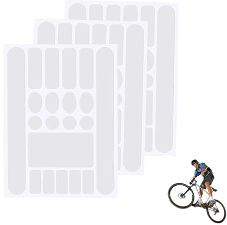 Yotlein 3 Stück Fahrrad Folie, Rahmenschutzfolie Fahrrad, Fahrrad Schutz Lackschäden Rahmen Aufkleber, Fahrrad Schutzfolie Aufkleber, für Mountainbike Kette Rennrad Klapprahmen (Transparent)