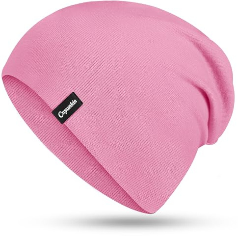 Cuyankin Mütze Damen Herren, Slouch Beanie Mütze aus Baumwolle, Leicht & Atmungsaktiv Dünne Mütze, Weich Doppellagig Longbeanie Perfekt für alle Jahreszeiten