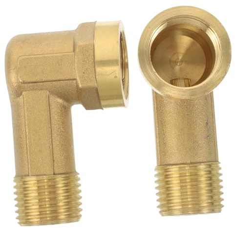 FUNOMOCYA Lot De 2 Coudes en Cuivre Raccords en Cuivre Raccords De Tuyau D Arrosage en Laiton Adaptateur en Laiton Massif Adaptateur De Tuyau À 90 Degrés