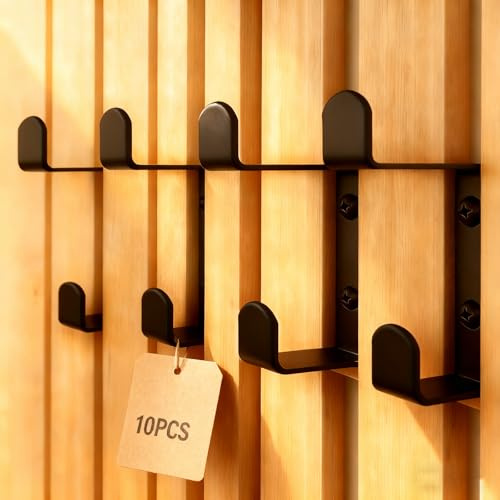 FINELYCR Attaccapanni da Parete, 10 Pezzi da 13 mm Ganci per Pannelli Fonoassorbenti, Design a Doppio Gancio Portante, per Pannelli Acustici, Corridoi, Soggiorni E Bagni