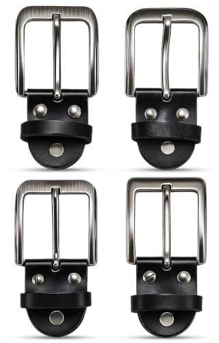 4 Stück 40mm Schwarz Gürtelschnalle für Herren Damen (Zufällige Stile)