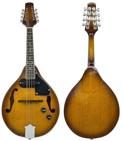 Mandolina Para Principiantes Mandolina Eléctrica Guitarra De Ocho Cuerdas Compatible Con Amplificador Color Café