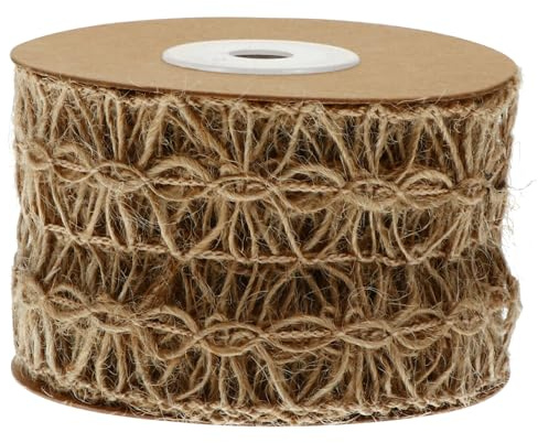 GALPADA Spago di Canapa Traforato per Pacchi Regalo, Corda Decorativa Artigianale Creativa in 1 Rotolo, per Avvolgere e Realizzare Lavori Manuali