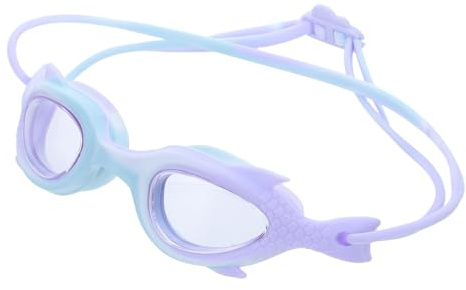 MOBUTOFU Barnsimglasögon med Silikonstrap Vattentäta och Imfria Simglasögon för Pool och Strand Lekfulla Barnsimglasögon med Sjöjungfrudesign Pojkar och Flickor