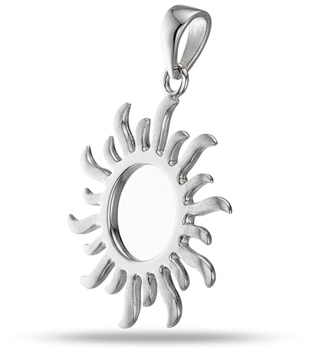 Vinani Damen Anhänger 925 Silber - Sonne mattiert glänzend - aus 925 Sterling Silber für Frauen - ASON-EZ