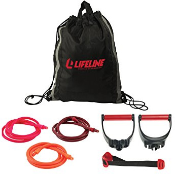 Lifeline Fitness Variable Resistance Trainer Kit - Adjustable Resistance Bands for Working Out - Home Gym Exercise Bands with Door Anchor, Carry Bag, 3 x 5 Foot and Triple Grip Handles for Upper and Lower Body Training - Low Impact and Durable