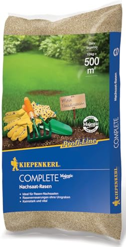 Kiepenkerl Complete Nachsaat-Rasensamen 663701, Rasensaat | Hochbelastbar, Rasen-Reparaturmischung, Schattenrasen, Turbo Nachsaat Rasen, 10 kg