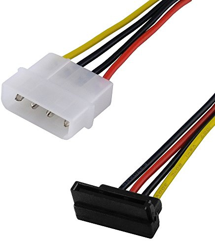 13cm internes PCI Strom-Kabel Adapter für Computer, S-ATA Winkelstecker auf 5,25 4pol Stecker