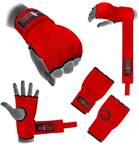 V sports Hand Wrap Red Padded boxing inner gloves Boxing MMA Adult Quick wraps Kids hand wrap (Extra small/kids 5-8yrs)