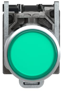 Schneider Electric XB4BW3365 Pulsador Luminoso Diámetro 22, Retorno Resorte Nivelado, 250 V, 1 NA + 1 NC, Verde