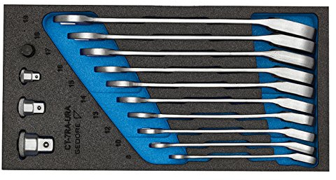 GEDORE 1500 CT1-7 URA Satz Maulschlüssel mit Ringratsche umschaltbar in Check-Tool-Modul, 1 Stück
