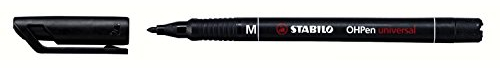STABILO pointball von 12 Filz Permanent Universal Folienstift Overheadprojektor Permanent M 1 mm schwarz