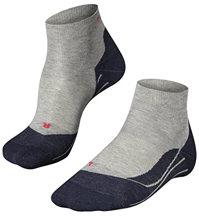 FALKE Men's RU4 Endurance Short M Sso Cotton Anti-Blister Running Socks 1 Pair, Grey Lightgrey 3406, 9.5-10.5